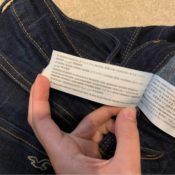 Hollister junior size 7s, waist 28, leg 26 dark wash high-rise jean legging - Picture 3 of 9